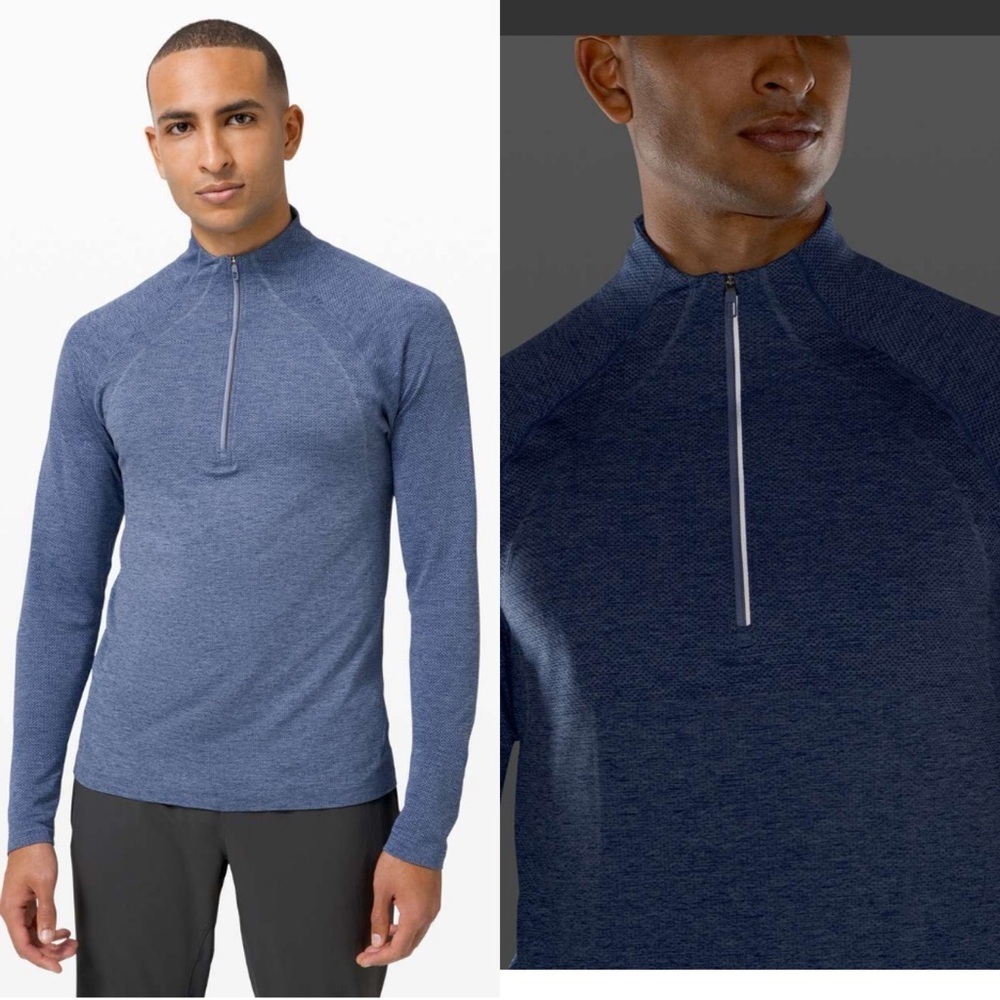 lululemon Metal Vent Tech 1/2 Zip 2.0 Tempest‎ Blue Medium